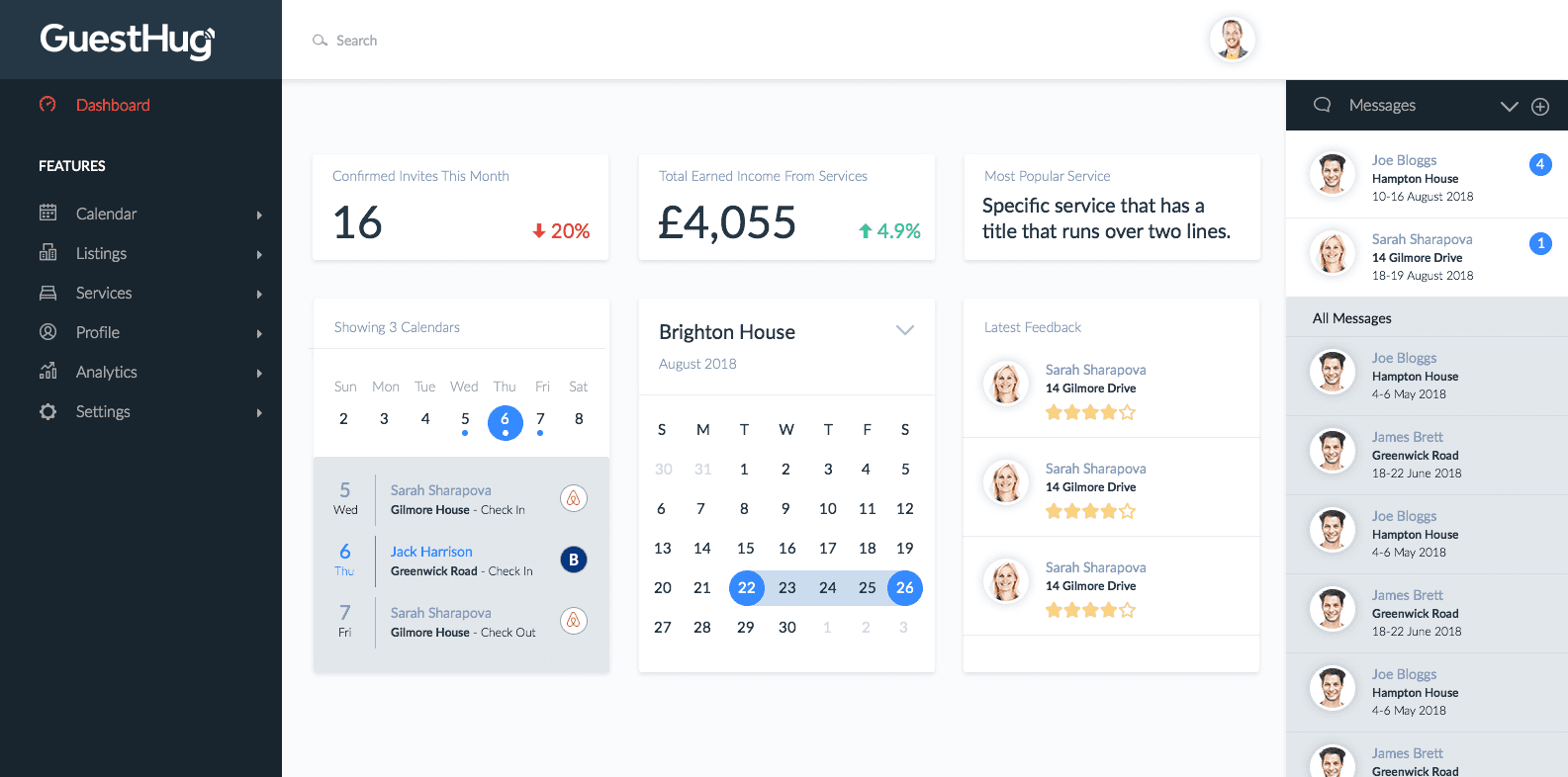 GuestHug desktop website